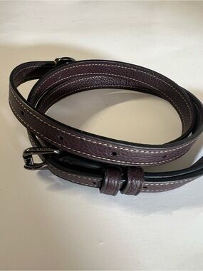 Coach Leather Shoulder Strap Dark Brown